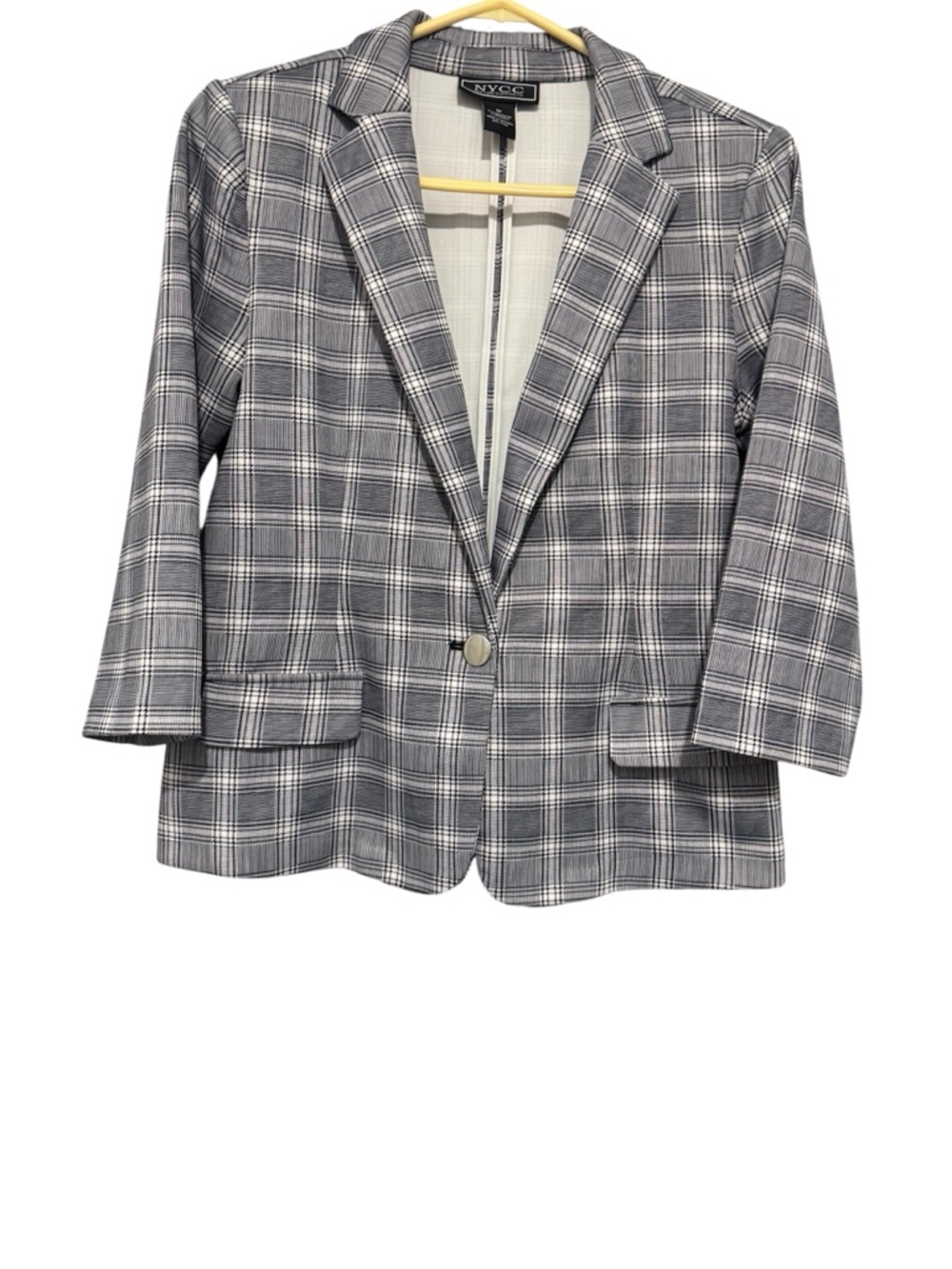 NYCC Women's Gray Plaid Blazer - Picture 4 of 6